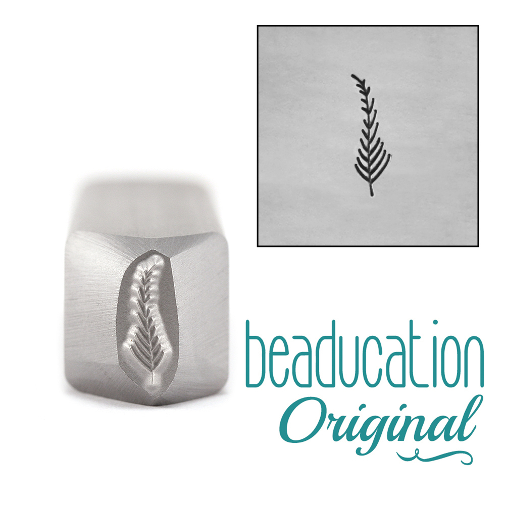 Metal Stamping Tools Medium Fern / Feather Metal Design Stamp 9mm - Beaducation Original